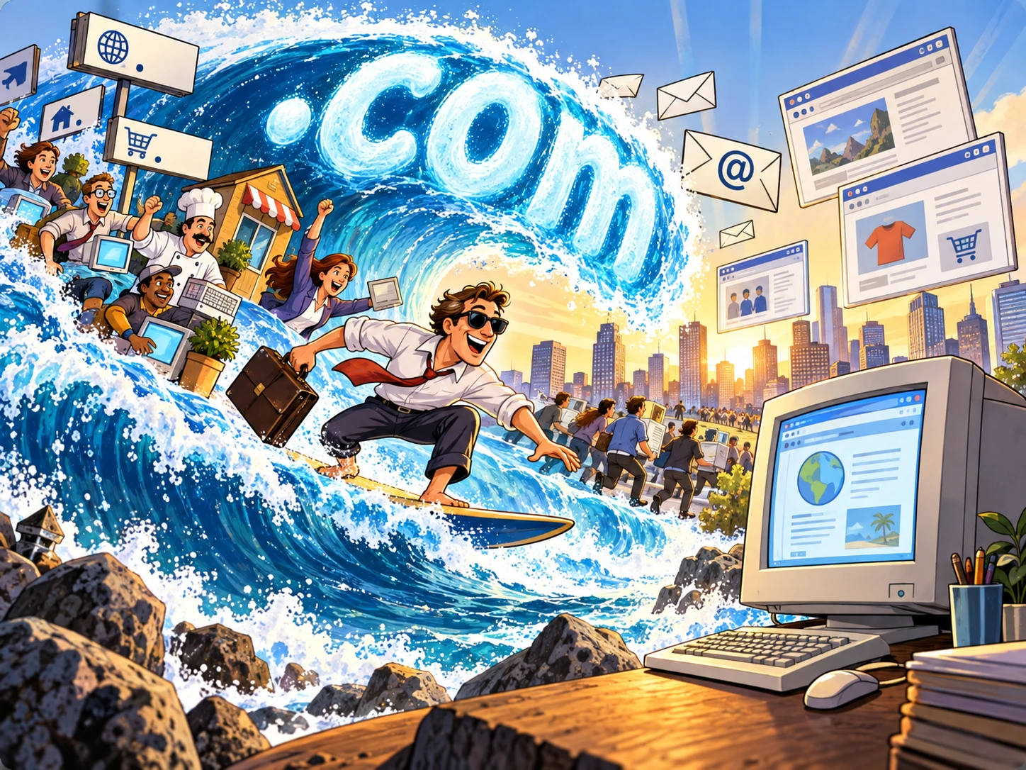 Virksomheder surfer på den nye .com-bølge