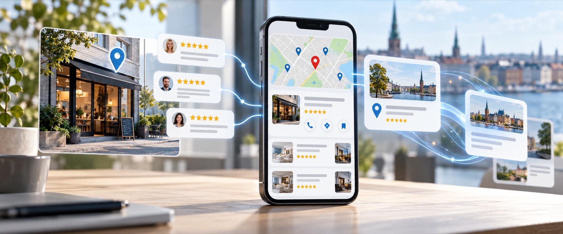Local business profiles, customer reviews and AI-powered search connected digitally